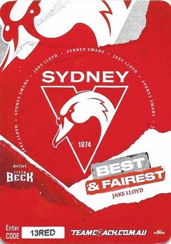 2021 Team Coach AFL - Best & Fairest #BF-16 Jake Lloyd Back